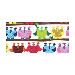 Funny Owls Sitting On A Branch Pattern Postcard Rainbow Yoga Headband