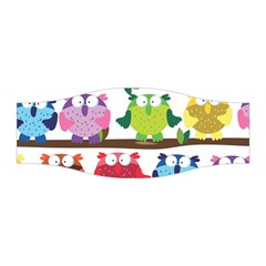 Funny Owls Sitting On A Branch Pattern Postcard Rainbow Stretchable Headband by Mariart