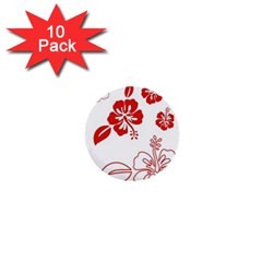 Hawaiian Flower Red Sunflower 1  Mini Buttons (10 Pack)  by Mariart