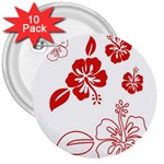 Hawaiian Flower Red Sunflower 3  Buttons (10 pack)  Front