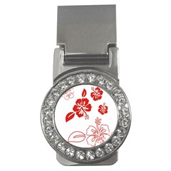 Hawaiian Flower Red Sunflower Money Clips (cz)  by Mariart