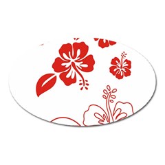 Hawaiian Flower Red Sunflower Oval Magnet by Mariart