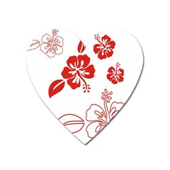 Hawaiian Flower Red Sunflower Heart Magnet by Mariart