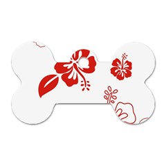 Hawaiian Flower Red Sunflower Dog Tag Bone (one Side) by Mariart