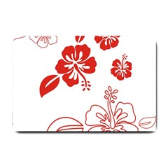 Hawaiian Flower Red Sunflower Small Doormat  by Mariart