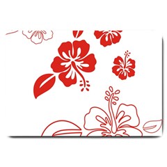 Hawaiian Flower Red Sunflower Large Doormat 