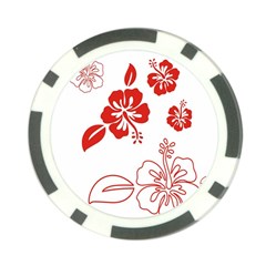 Hawaiian Flower Red Sunflower Poker Chip Card Guard by Mariart