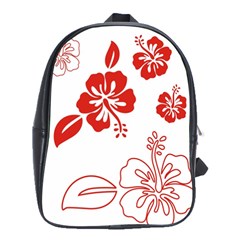 Hawaiian Flower Red Sunflower School Bags(large)  by Mariart