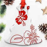 Hawaiian Flower Red Sunflower Christmas Tree Ornament (Two Sides) Front