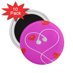 Heart Love Pink Red 2 25  Magnets (10 Pack)  by Mariart