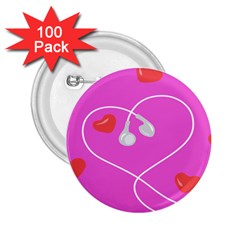 Heart Love Pink Red 2 25  Buttons (100 Pack) 