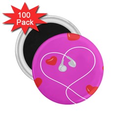 Heart Love Pink Red 2 25  Magnets (100 Pack) 