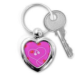 Heart Love Pink Red Key Chains (heart)  by Mariart