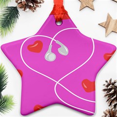 Heart Love Pink Red Star Ornament (two Sides) by Mariart