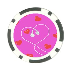 Heart Love Pink Red Poker Chip Card Guard by Mariart