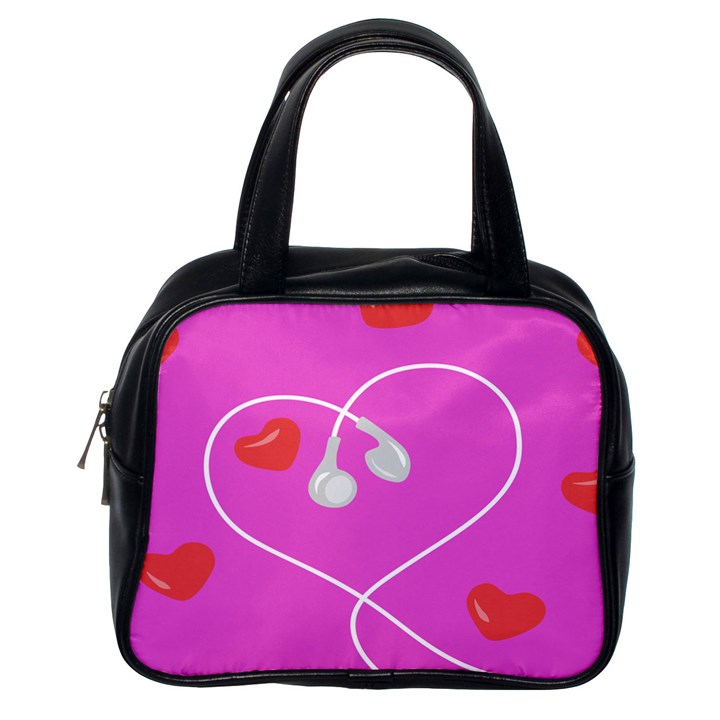 Heart Love Pink Red Classic Handbags (One Side)