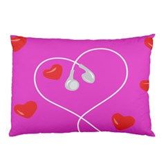 Heart Love Pink Red Pillow Case by Mariart