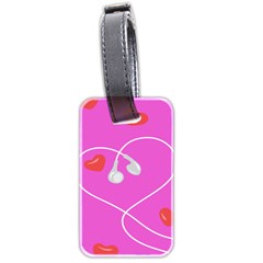 Heart Love Pink Red Luggage Tags (two Sides) by Mariart