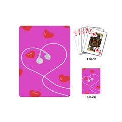 Heart Love Pink Red Playing Cards (mini)  by Mariart