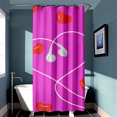 Heart Love Pink Red Shower Curtain 36  X 72  (stall)  by Mariart