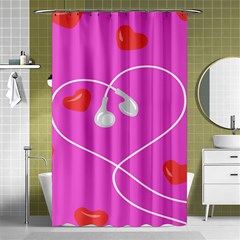 Heart Love Pink Red Shower Curtain 48  X 72  (small)  by Mariart