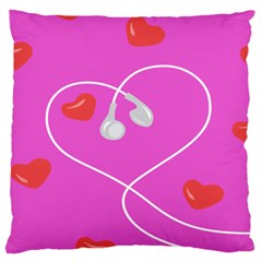 Heart Love Pink Red Large Cushion Case (two Sides)