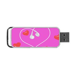 Heart Love Pink Red Portable Usb Flash (two Sides) by Mariart