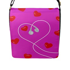 Heart Love Pink Red Flap Messenger Bag (l)  by Mariart