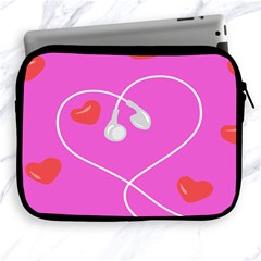 Heart Love Pink Red Apple Ipad 2/3/4 Zipper Cases by Mariart