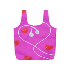 Heart Love Pink Red Full Print Recycle Bags (s)  by Mariart