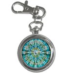 Green Flower Tie Dye Kaleidoscope Opaque Color Key Chain Watches Front