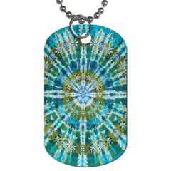 Green Flower Tie Dye Kaleidoscope Opaque Color Dog Tag (two Sides)