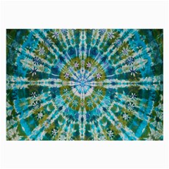 Green Flower Tie Dye Kaleidoscope Opaque Color Large Glasses Cloth (2-side)