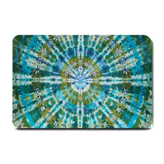 Green Flower Tie Dye Kaleidoscope Opaque Color Small Doormat  by Mariart