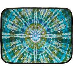 Green Flower Tie Dye Kaleidoscope Opaque Color Double Sided Fleece Blanket (mini)  by Mariart