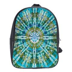 Green Flower Tie Dye Kaleidoscope Opaque Color School Bags(large)  by Mariart