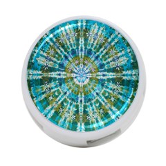 Green Flower Tie Dye Kaleidoscope Opaque Color 4-port Usb Hub (one Side)