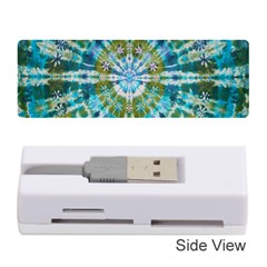 Green Flower Tie Dye Kaleidoscope Opaque Color Memory Card Reader (stick)  by Mariart