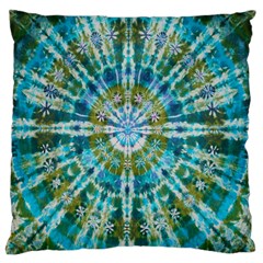 Green Flower Tie Dye Kaleidoscope Opaque Color Large Cushion Case (two Sides)