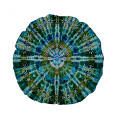 Green Flower Tie Dye Kaleidoscope Opaque Color Standard 15  Premium Round Cushions by Mariart