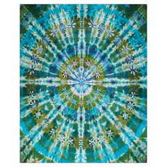 Green Flower Tie Dye Kaleidoscope Opaque Color Drawstring Bag (small)