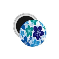 Hibiscus Flowers Green Blue White Hawaiian 1 75  Magnets by Mariart