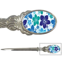 Hibiscus Flowers Green Blue White Hawaiian Letter Openers by Mariart