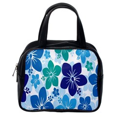 Hibiscus Flowers Green Blue White Hawaiian Classic Handbags (one Side)