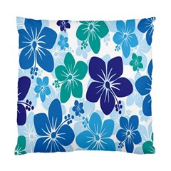 Hibiscus Flowers Green Blue White Hawaiian Standard Cushion Case (one Side) by Mariart