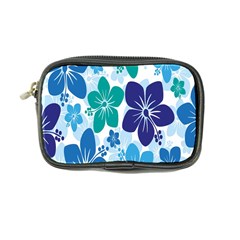 Hibiscus Flowers Green Blue White Hawaiian Coin Purse by Mariart