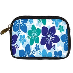 Hibiscus Flowers Green Blue White Hawaiian Digital Camera Cases by Mariart