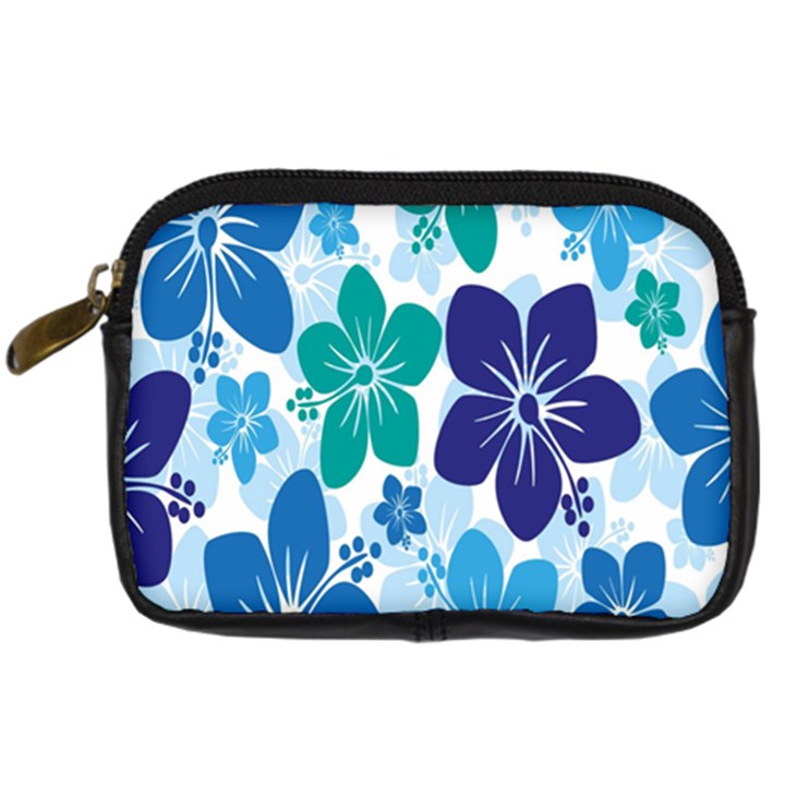 Hibiscus Flowers Green Blue White Hawaiian Digital Camera Cases