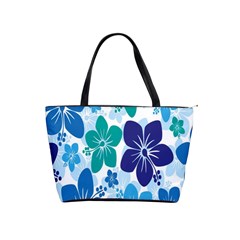 Hibiscus Flowers Green Blue White Hawaiian Shoulder Handbags by Mariart