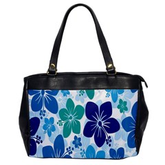 Hibiscus Flowers Green Blue White Hawaiian Office Handbags by Mariart